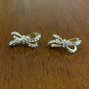 Kate Spade Bow Gold Pave Earrings